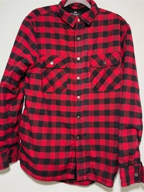 NFINITY Red and Black Plaid Button-Up Flannel Shirt